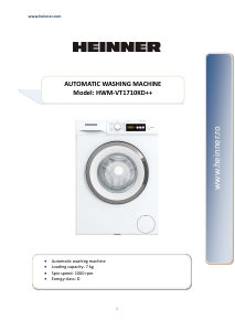 Manual Heinner HWM-VT1710KD++ Mașină de spălat