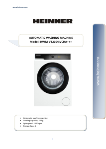 Manual Heinner HWM-VT2104IVCHA+++ Mașină de spălat