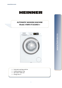 Manual Heinner HWM-VT1610KD++ Mașină de spălat