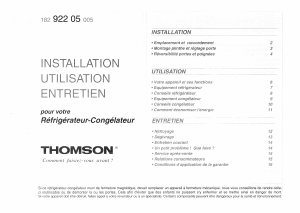 Mode d’emploi Thomson CKE327I Réfrigérateur combiné