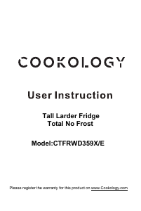 Manual Cookology CTFRWD359X Refrigerator