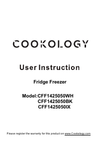 Handleiding Cookology CFF1425050WH Koel-vries combinatie