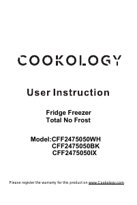 Handleiding Cookology CFF2475050BK Koel-vries combinatie