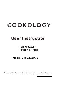 Manual Cookology CTFZ272IX Freezer