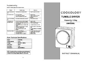 Manual Cookology CMVD25SL Dryer