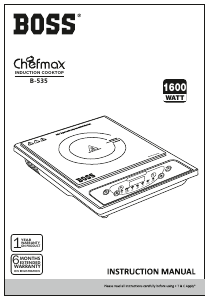 Handleiding Boss B535 Chefmax Kookplaat