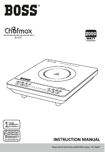 Manual Boss B537 Chefmax Hob