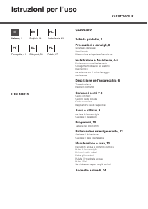 Manuale Hotpoint LTB 4B019 Lavastoviglie