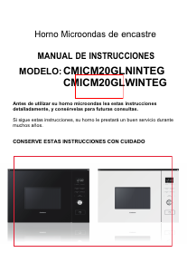 Manual de uso Corberó CMICM20GLNINTEG Microondas