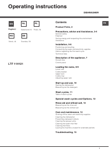 Bruksanvisning Hotpoint LTF 11H121 Oppvaskmaskin