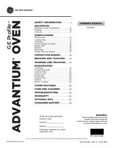 Manual de uso GE PSA9240SPSS Microondas