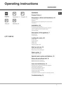 Manual Hotpoint LTF 11M116 Máquina de lavar louça