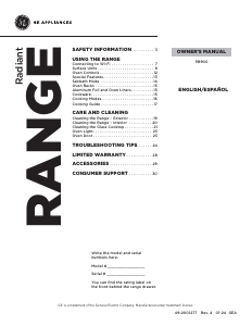 Manual GE PB900YVFS Range