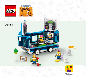 Käyttöohje Lego set 75581 Despicable Me 4 Kätyrien musajuhlabussi