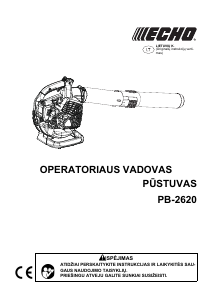 Vadovas Echo PB-2620 Lapų pūstuvas