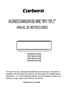 Manual Corberó CSP09AUSTRAL Ar condicionado