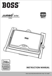 Handleiding Boss B513 Jumbo Contactgrill