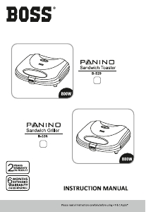 Manual Boss B529 Panino Contact Grill