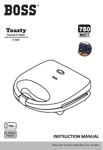 Handleiding Boss E502 Toasty Contactgrill