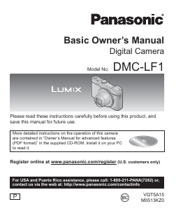 Manual Panasonic DMC-LF1 Lumix Digital Camera