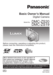 Manual Panasonic DMC-ZS20 Lumix Digital Camera