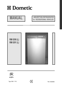 Manual Dometic RM 6391 Refrigerator