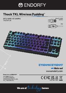 Kullanım kılavuzu Endorfy EY5D016 Thock TKL Wireless Pudding Klavye