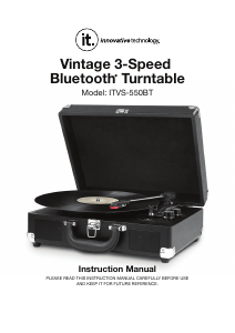 Manual Innovative Technology ITVS-550BT Turntable