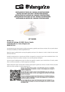 Manual de uso Orbegozo CP 136105 Ventilador de techo
