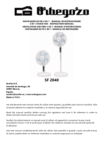 Manual de uso Orbegozo SF 2040 Ventilador