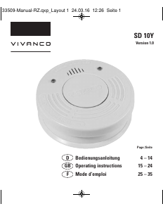 Manual Vivanco SD 10Y Smoke Detector