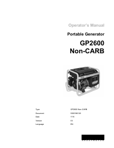 Handleiding Wacker Neuson GP2600 Generator