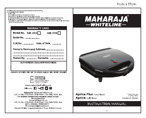 Handleiding Maharaja Whiteline Aprica Contactgrill