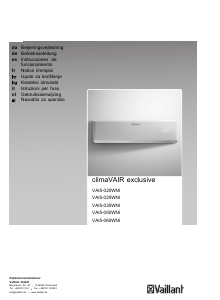 Manual de uso Vaillant climaVAIR exclusive VAI5-035WNI Aire acondicionado