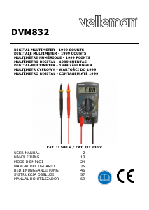 Manual Velleman DVM832 Multímetro