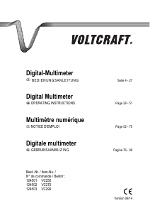 Mode d’emploi Voltcraft VC270 Multimètre