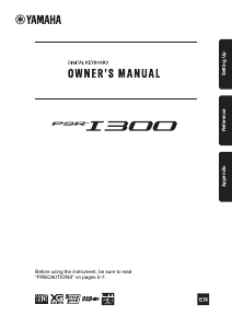 Manual Yamaha PSR-I300 Digital Keyboard