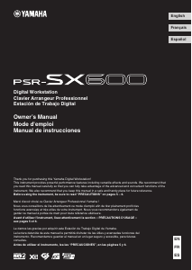 Manual Yamaha PSR-SX600 Digital Keyboard