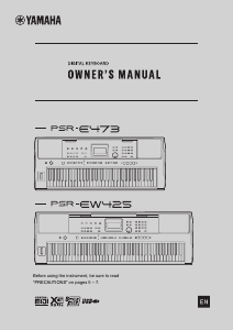 Manual Yamaha PSR-EW425 Digital Keyboard