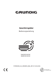 Bedienungsanleitung Grundig GNUP4510XCW Geschirrspüler