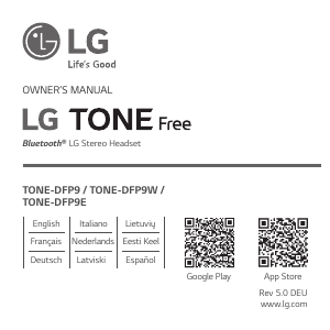 Manual de uso LG TONE-DFP9W Auriculares