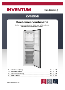 Handleiding Inventum KV1850B Koel-vries combinatie