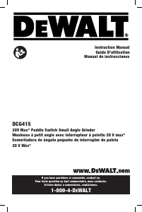 Manual DeWalt DCG415W1 Angle Grinder