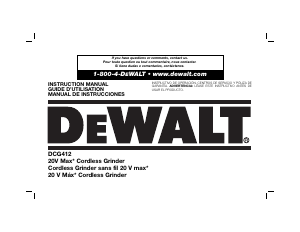 Manual DeWalt DCG412P2 Angle Grinder