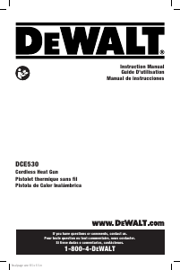 Manual DeWalt DCE530P1 Heat Gun