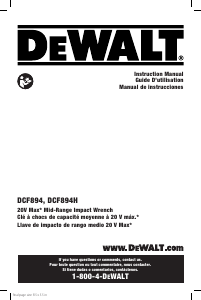 Manual DeWalt DCF894B Impact Wrench