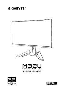 Kullanım kılavuzu Gigabyte M32U LED ekran