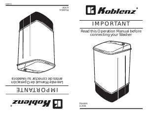 Manual de uso Koblenz LCK50 Lavadora