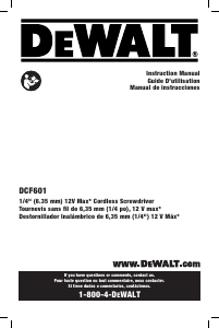 Manual DeWalt DCF601B Screw Driver