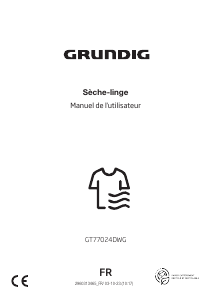 Mode d’emploi Grundig GT77024DWG Sèche-linge